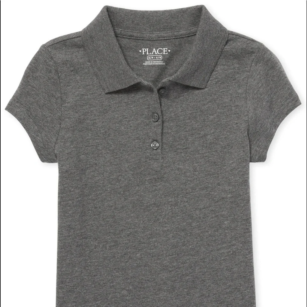 𝅺GIRLS Uniform Soft Jersey Polo - Dkhtrgray 16 NWT